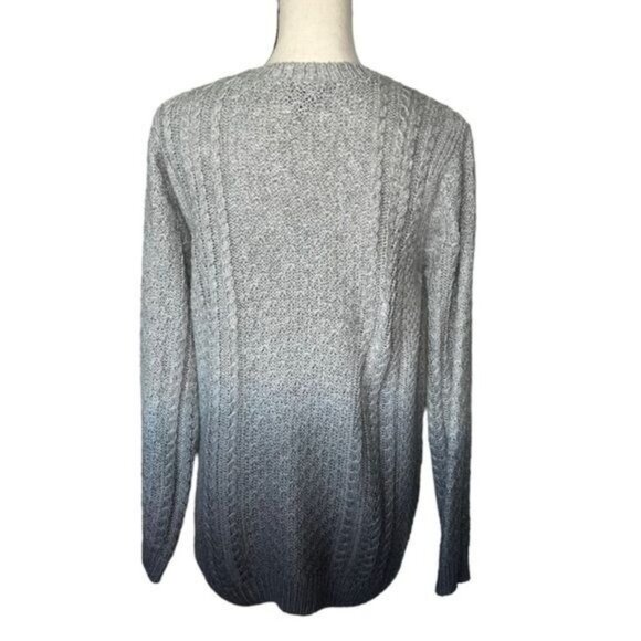 Topshop Womens Cable Knit Ombre Sweater Gray Long Sleeve Size US 10 UK 14 - Picture 3 of 6